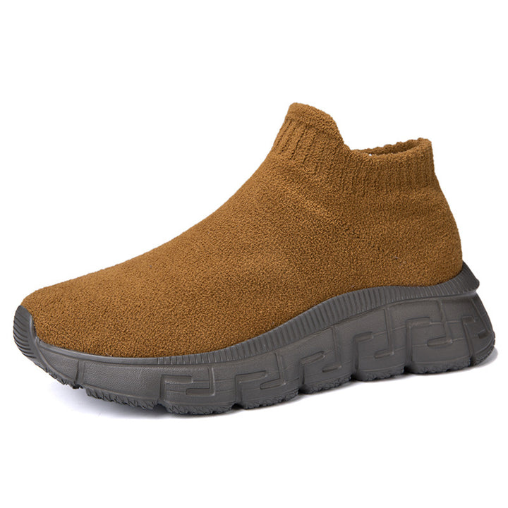 Damen nan kuscheliger Sock-Sneaker aus Teddy-Samt mit elastischem Schaft und stoßdämpfender Profilsohle Drune