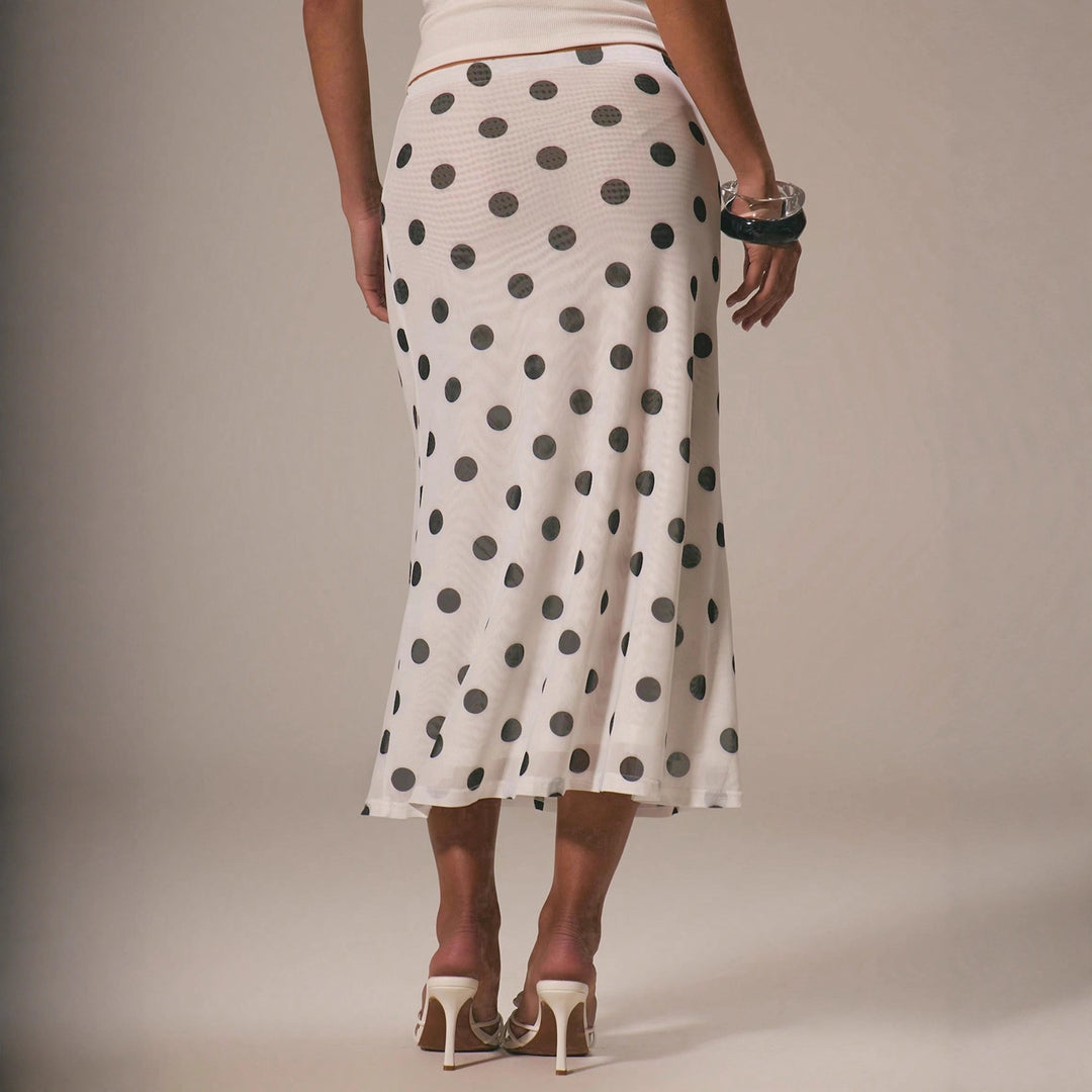 Damen Eleganter Maxirock mit Punkten Drune