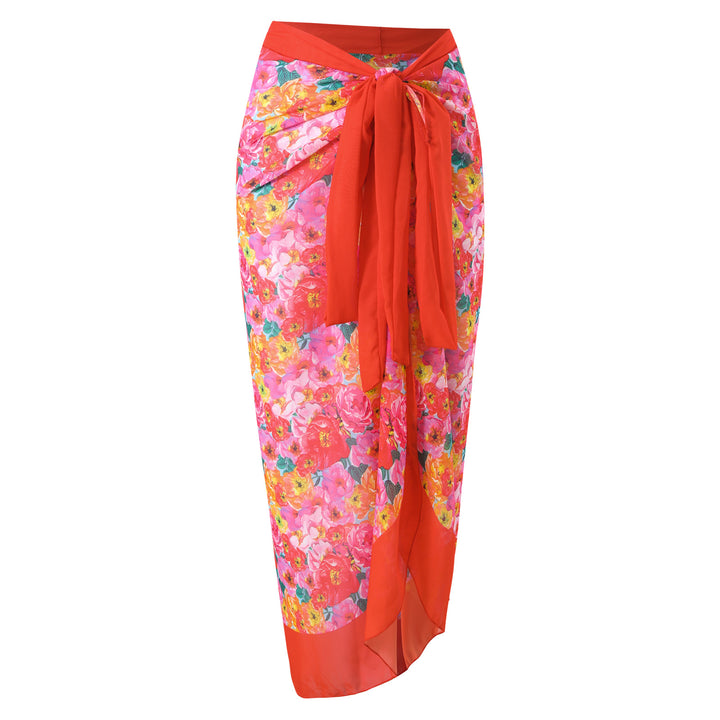 Damen Maxirock mit floralem Design und praktischer Schleifenbindung Drune