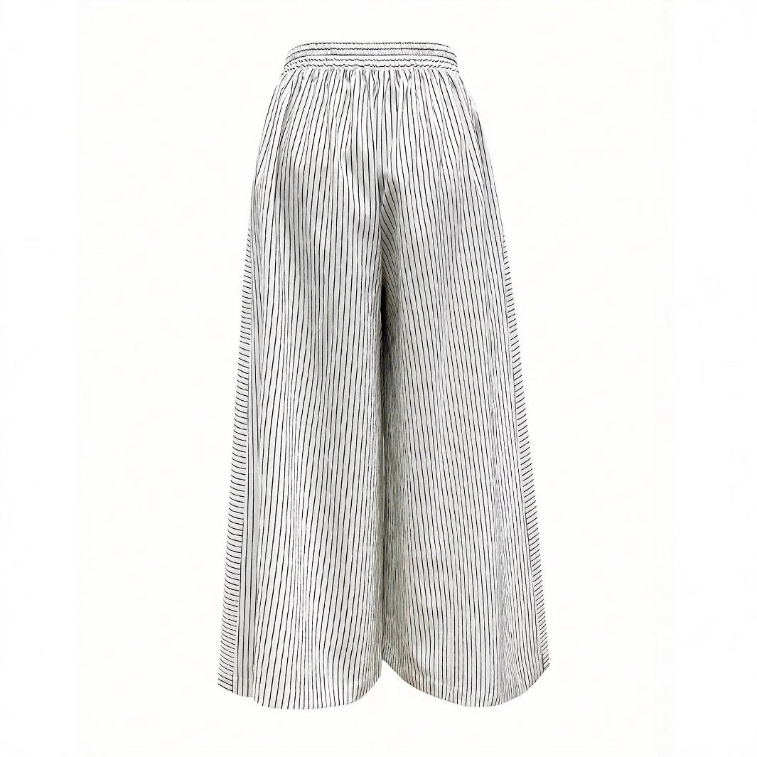 Damen Hochtaillierte Culotte mit Streifen Drune