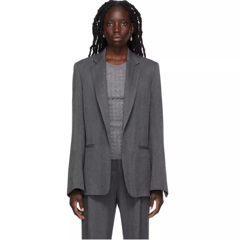 Damen Zweiteiliges Oversize-Blazer‑Set mit weiten Bundfaltenhosen Drune