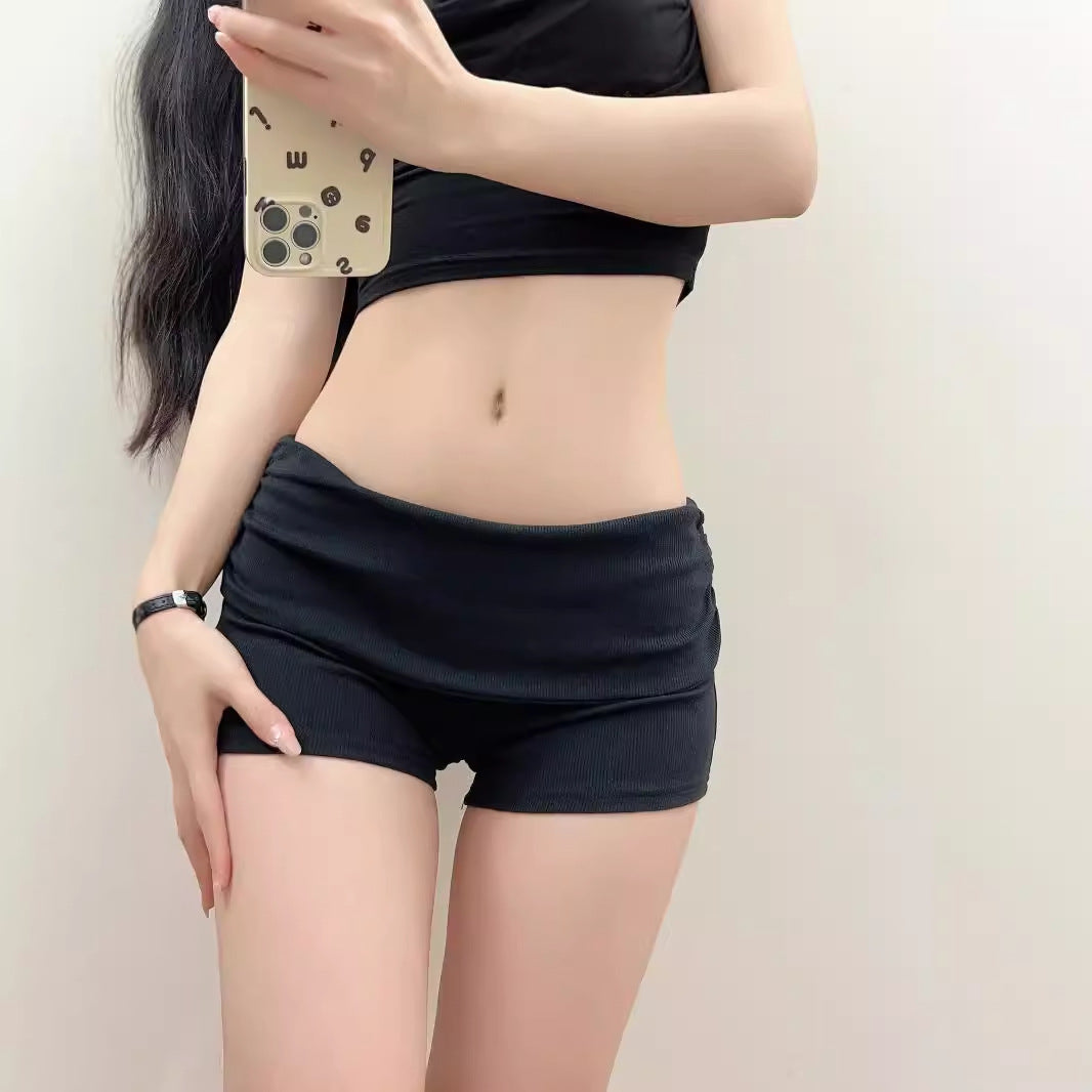 Damen Sportliche Jersey-Shorts mit breitem Bündchen Drune