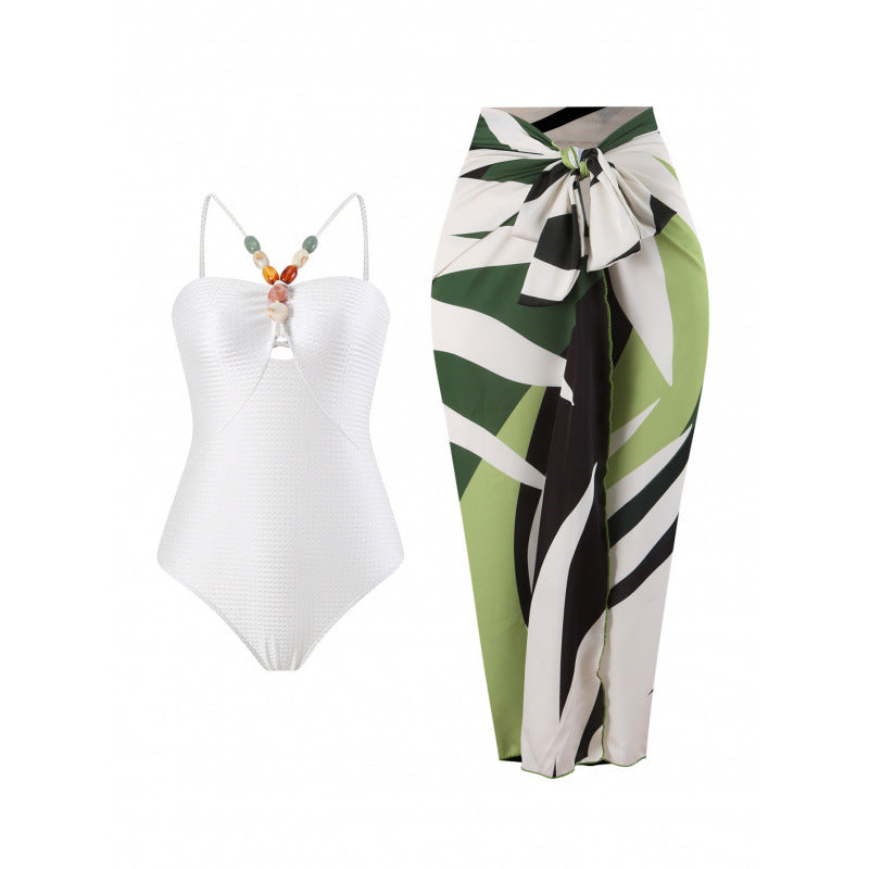 Damen Bandeau-Badeanzug mit asymmetrischem Rock Drune