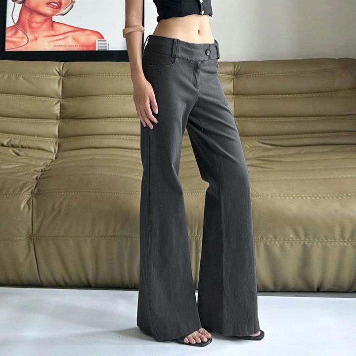 Damen Hochtaillierte Schlaghose aus Wollmix mit weitem Bein Drune