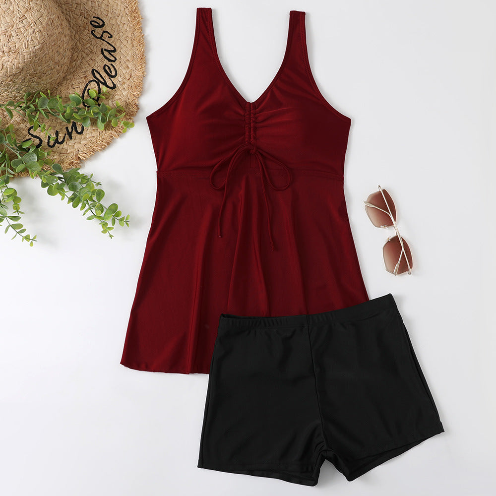 Damen Tankini-Set mit modischem Blumendruck und Rüschen Drune