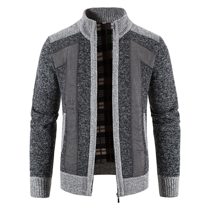 Herren modische Strickjacke mit einzigartigem Schnitt und verstecktem Reißverschluss Drune