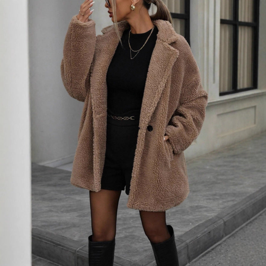 Damen Kuschel-Jacke aus Teddy-Material Drune