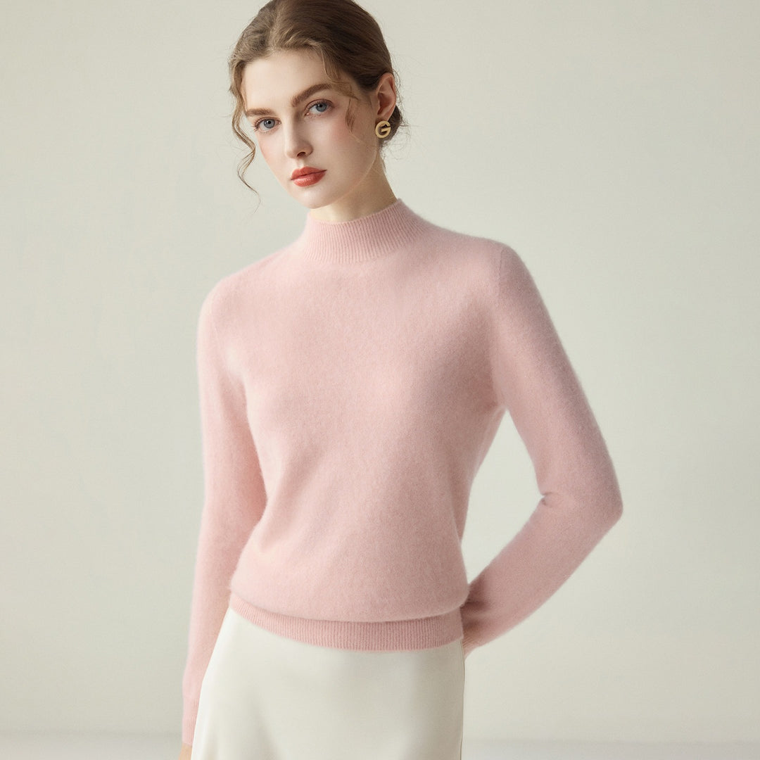 Damen Schmaler Mockneck-Feinstrickpullover mit kaschmirähnlicher Haptik Drune