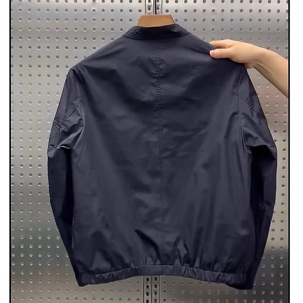 Herren Modische Utility-Jacke mit hochschließendem Kragen Drune