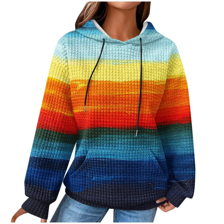 Damen Modischer Kapuzenpullover im Karodesign Drune