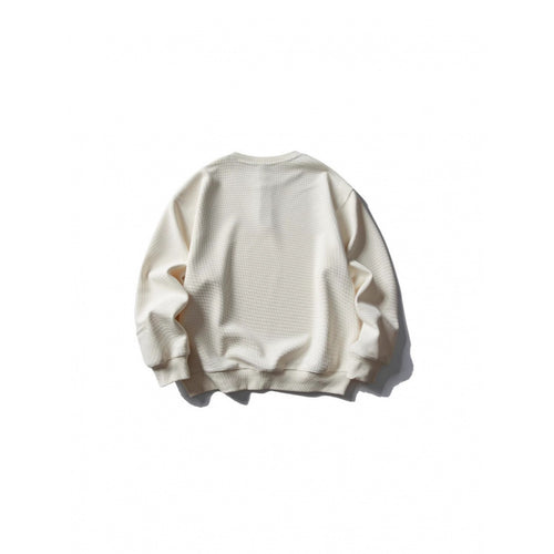 Unisex Waffelstrick-Henley-Sweatshirt im Oversize‑Cut mit Knopfleiste Drune