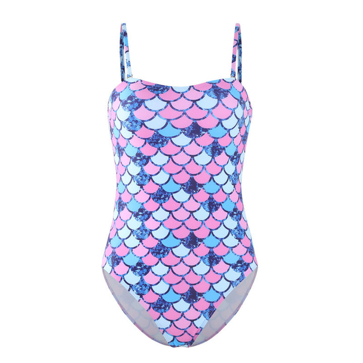 Damen Einteiler Badeanzug mit verspieltem Schuppenmuster und elegantem Schnitt Drune