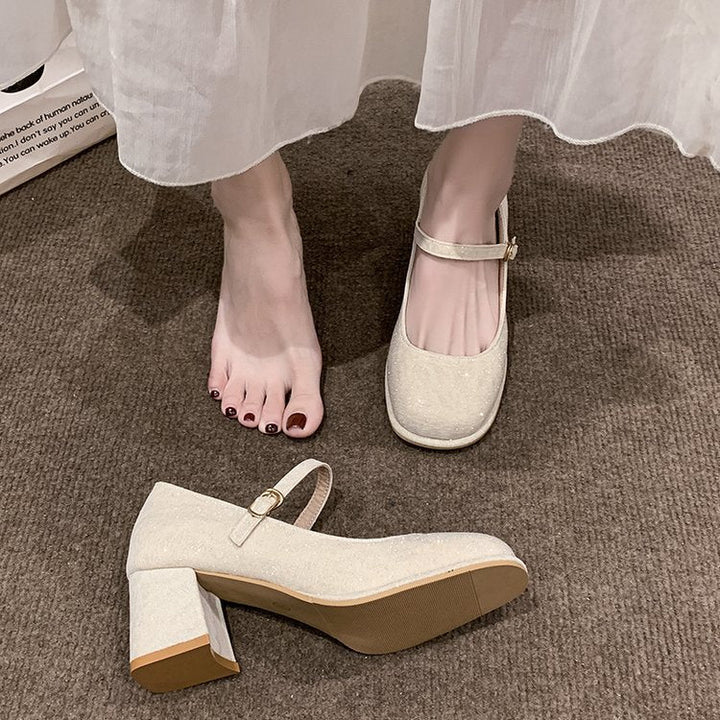 Damen elegante Mary Jane Pumps mit hochwertigem Stoff und komfortablem Blockabsatz Drune