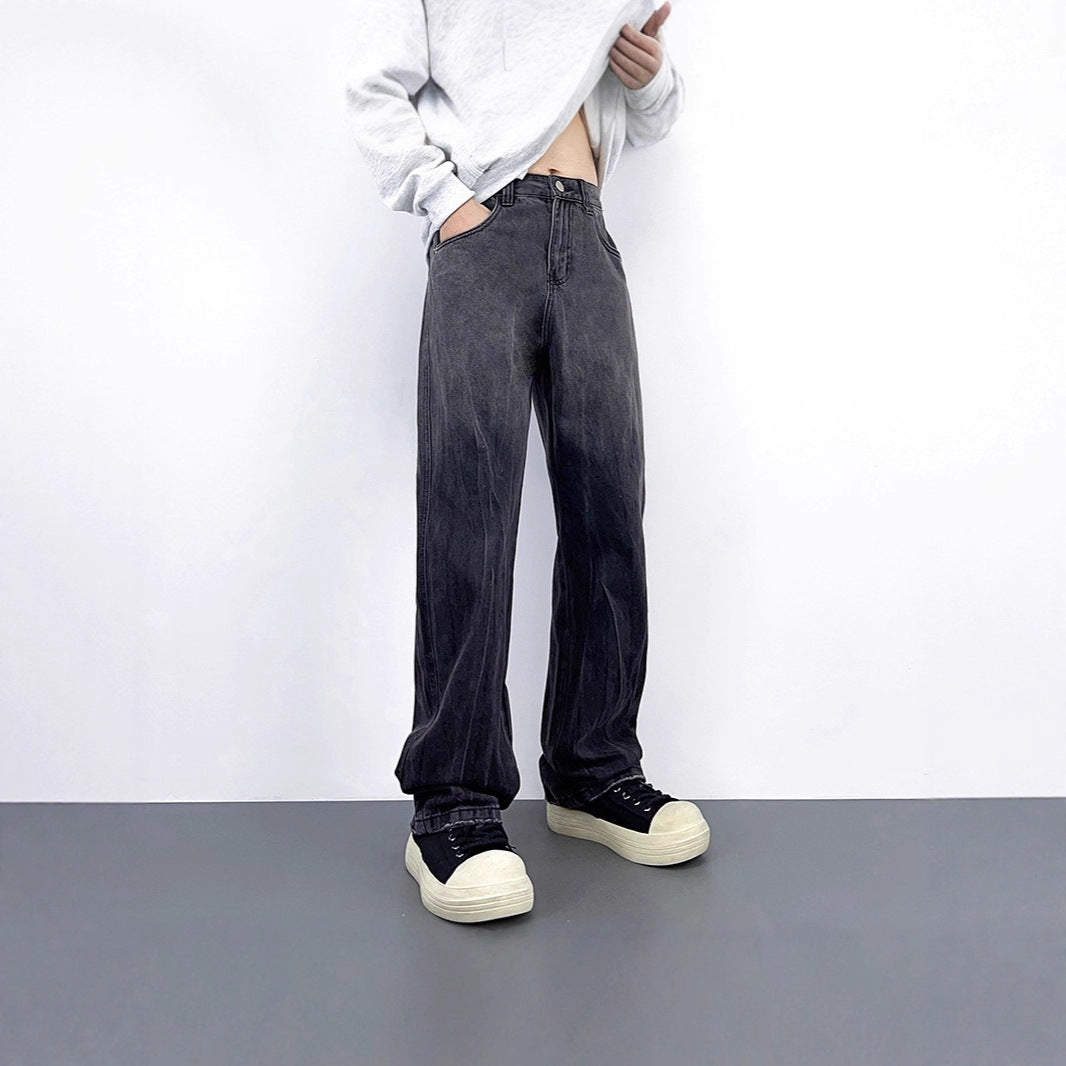 Damen Hohe Taille Baggy Jeans Drune
