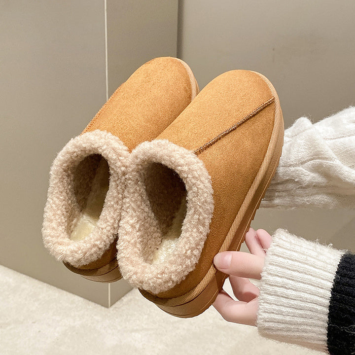 Damen Gefütterte Winter‑Slipper mit Kunstfellbesatz und profilierter Gummisohle Drune