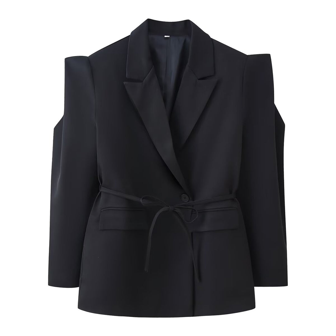 Damen 1100+ taillierter Blazer mit Tunnelzug, schmaler Kordel und Pattentaschen Drune