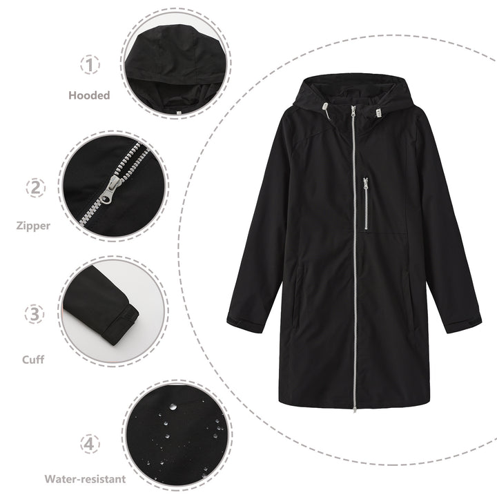 Damen Funktionsjacke mit verstellbarem Kapuzenkragen Drune
