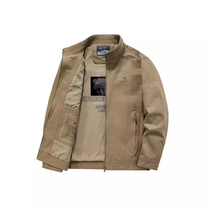 Herren Casual Kurzjacke im Harrington-Stil mit Stehkragen und Innentasche Drune