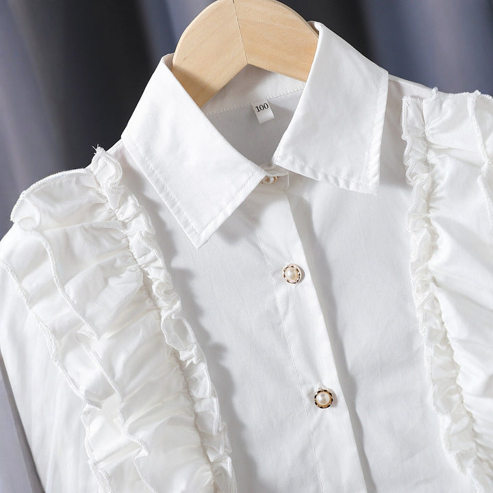 Mädchen Bluse mit Rüschendetails und eleganten Puffärmeln Drune
