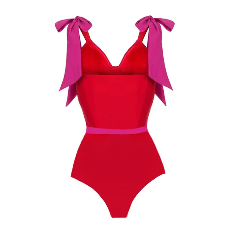 Damen hochtailliertes Bikiniset mit Wickelrock Drune