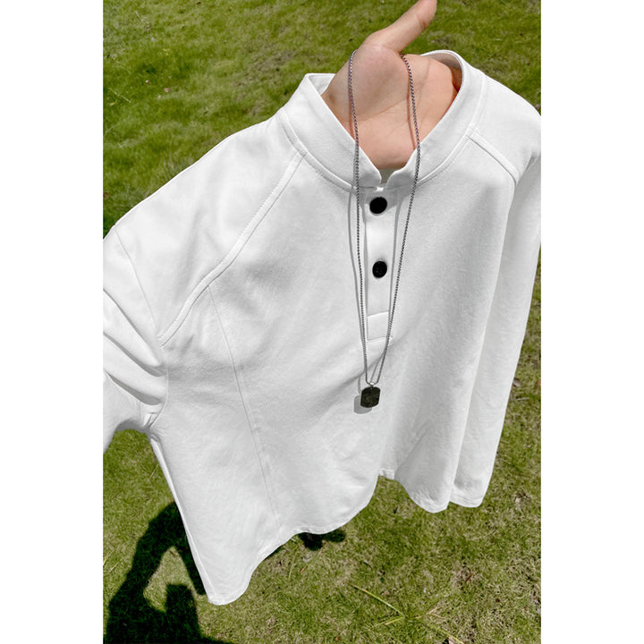 Herren Lässiges Langarmshirt mit Knopfleiste Drune