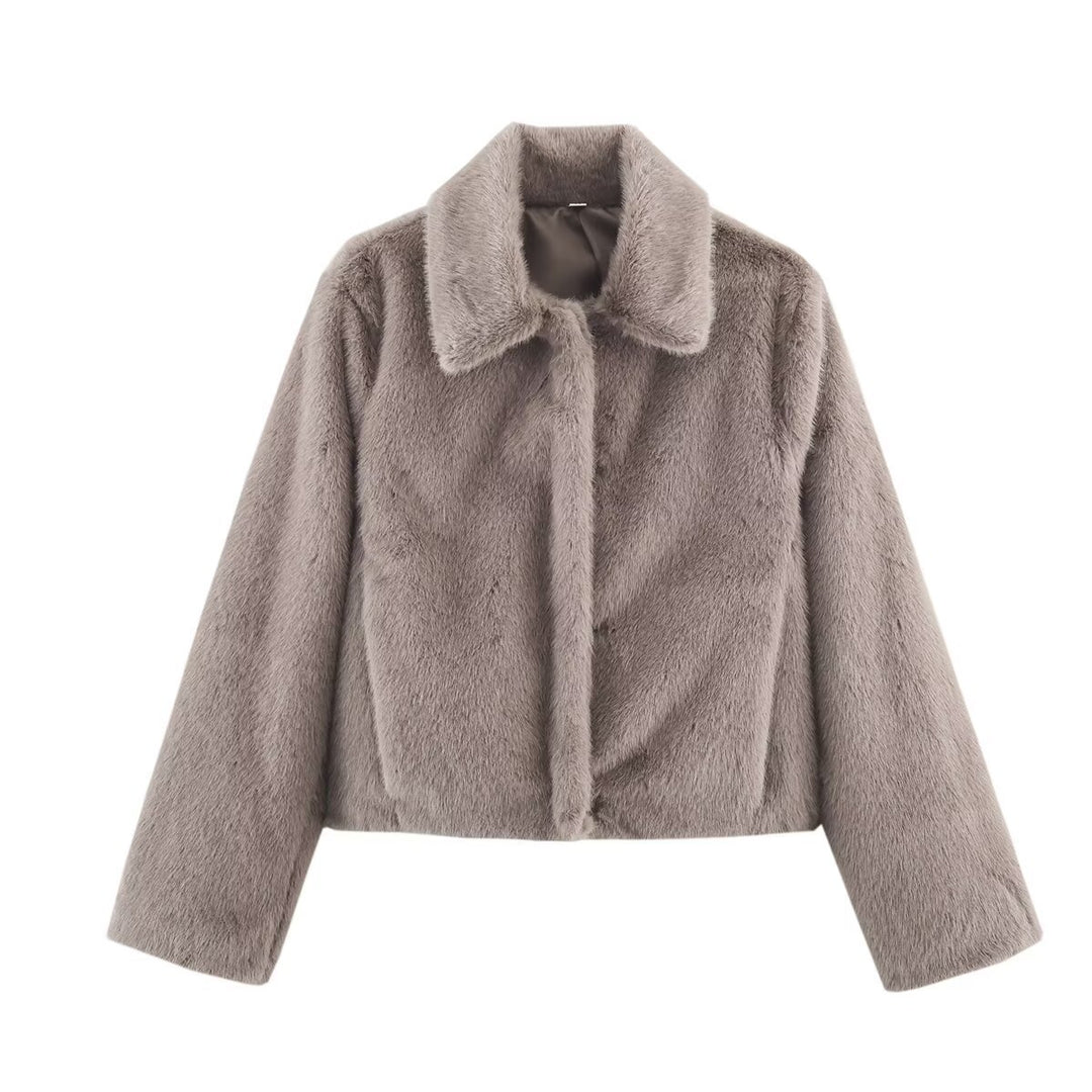 Damen Kuschelige Kunstpelzjacke Drune