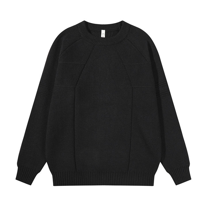Unisex Grobgestrickter Oversize-Pullover mit Raglanärmeln und strukturierten Einsatznähten Drune