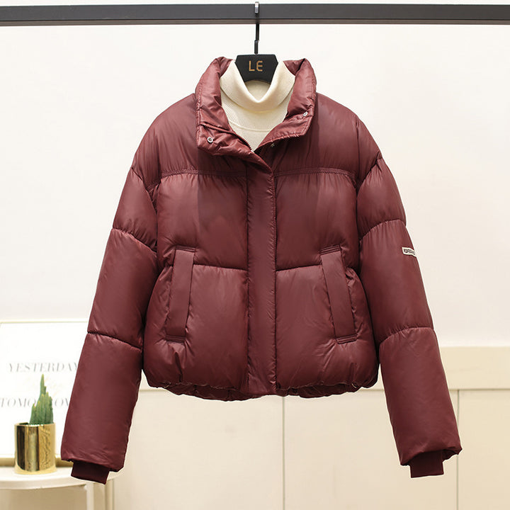 Damen modische kurz geschnittene Pufferjacke mit praktischen Eingrifftaschen Drune