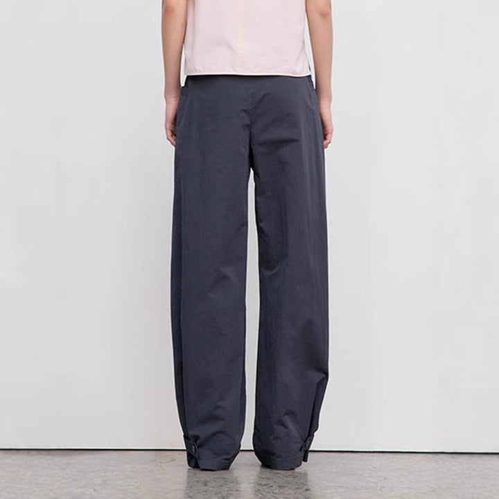 Damen Weit geschnittene Stoffhose mit Ton-in-Ton Gürtel Drune