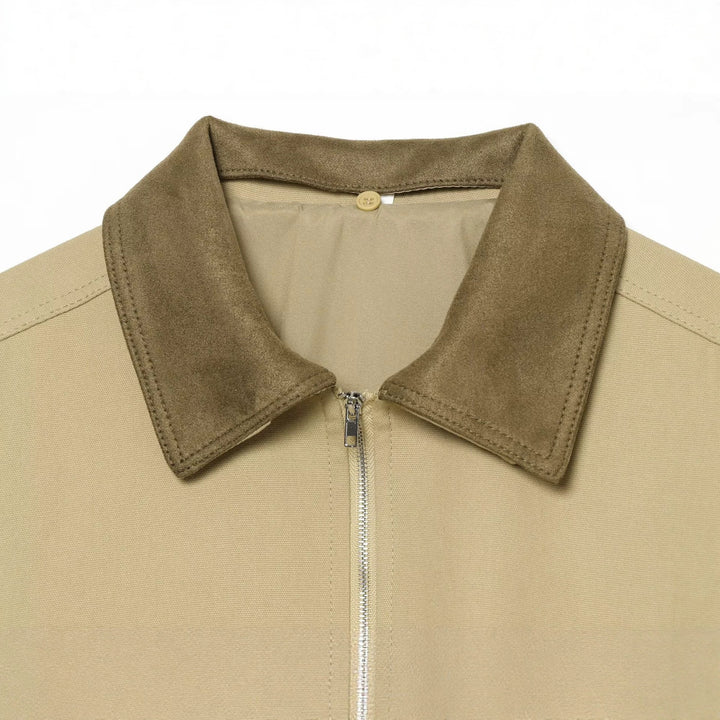 Damen Kurzblouson im Boxy‑Look mit Velourskragen und elastischem Saum Drune