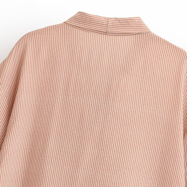 Damen Bluse mit Schleifenkragen und weiten Ballonärmeln Drune