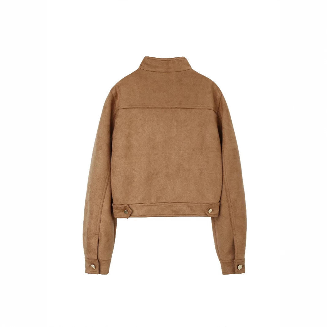 Damen Cropped Suede Jacke Drune