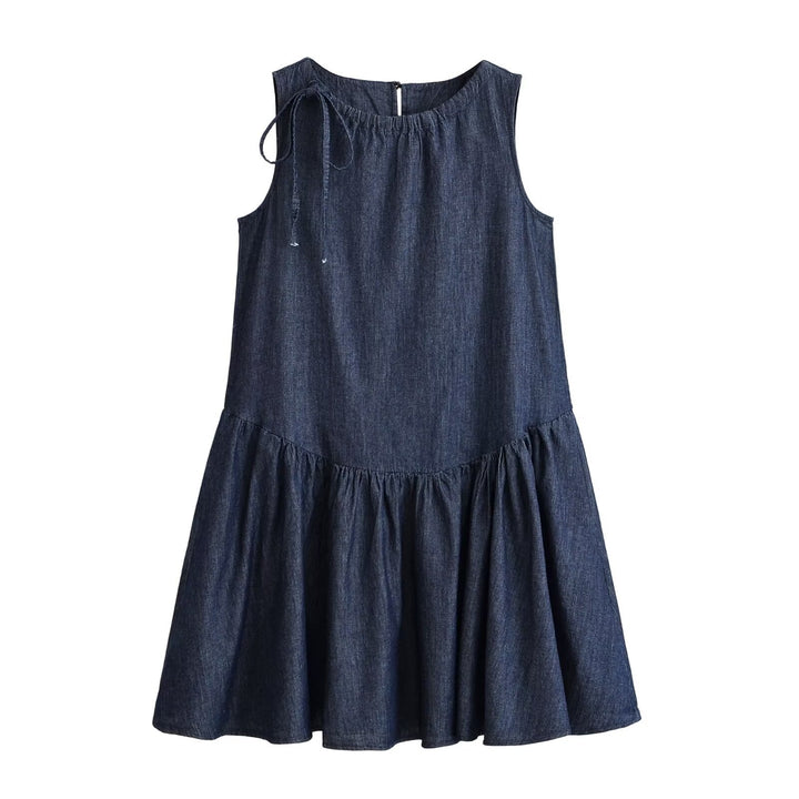 Damen Sommerkleid mit voluminösem Rocksaum und raffiniertem Schnürdetail Drune