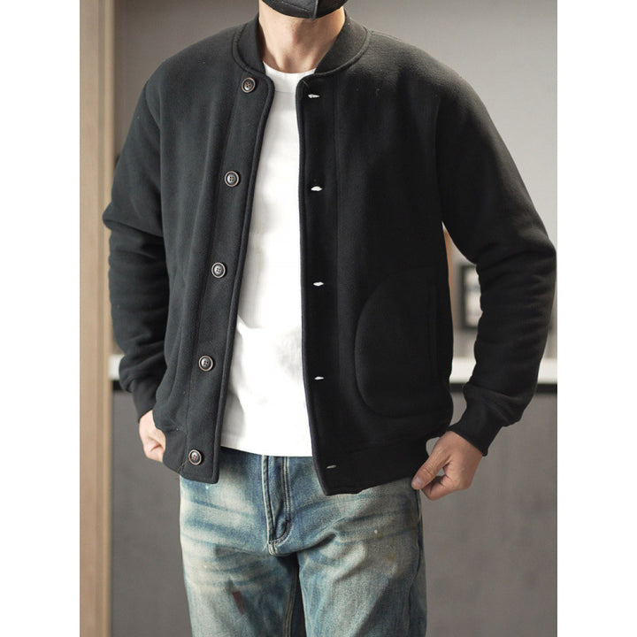 Herren Bequeme Fleecejacke mit Knöpfen Drune