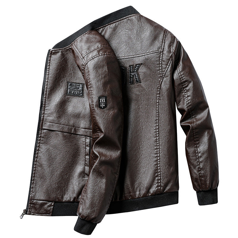 Herren Modische Kunstleder-Bomberjacke Drune 1787738231