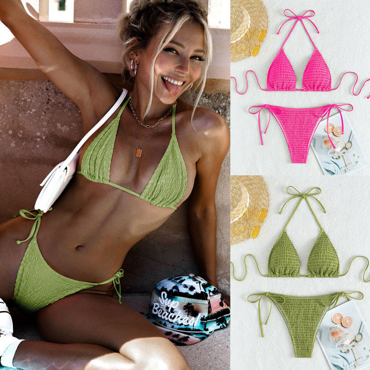 Damen Raffinierter Triangel-Bikini mit verstellbaren Bändern Drune