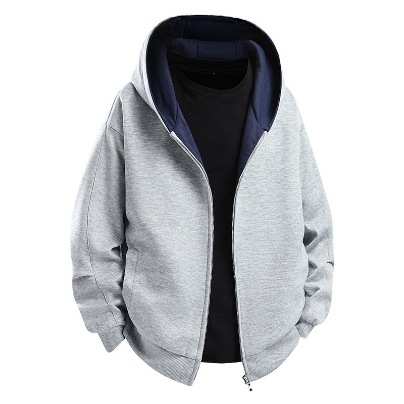 Herren Modische Kapuzenjacke mit hohem Kragen Drune