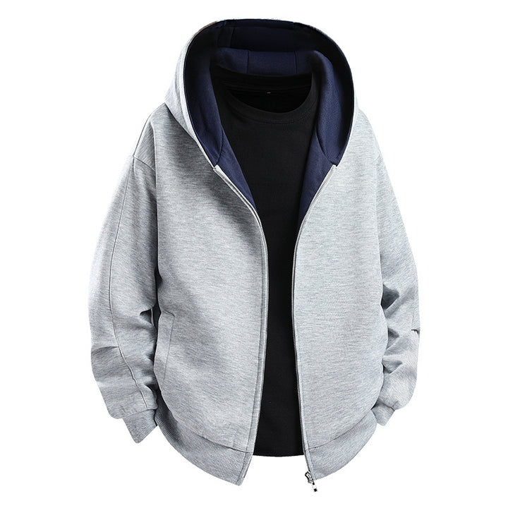 Herren Modische Kapuzenjacke mit hohem Kragen Drune