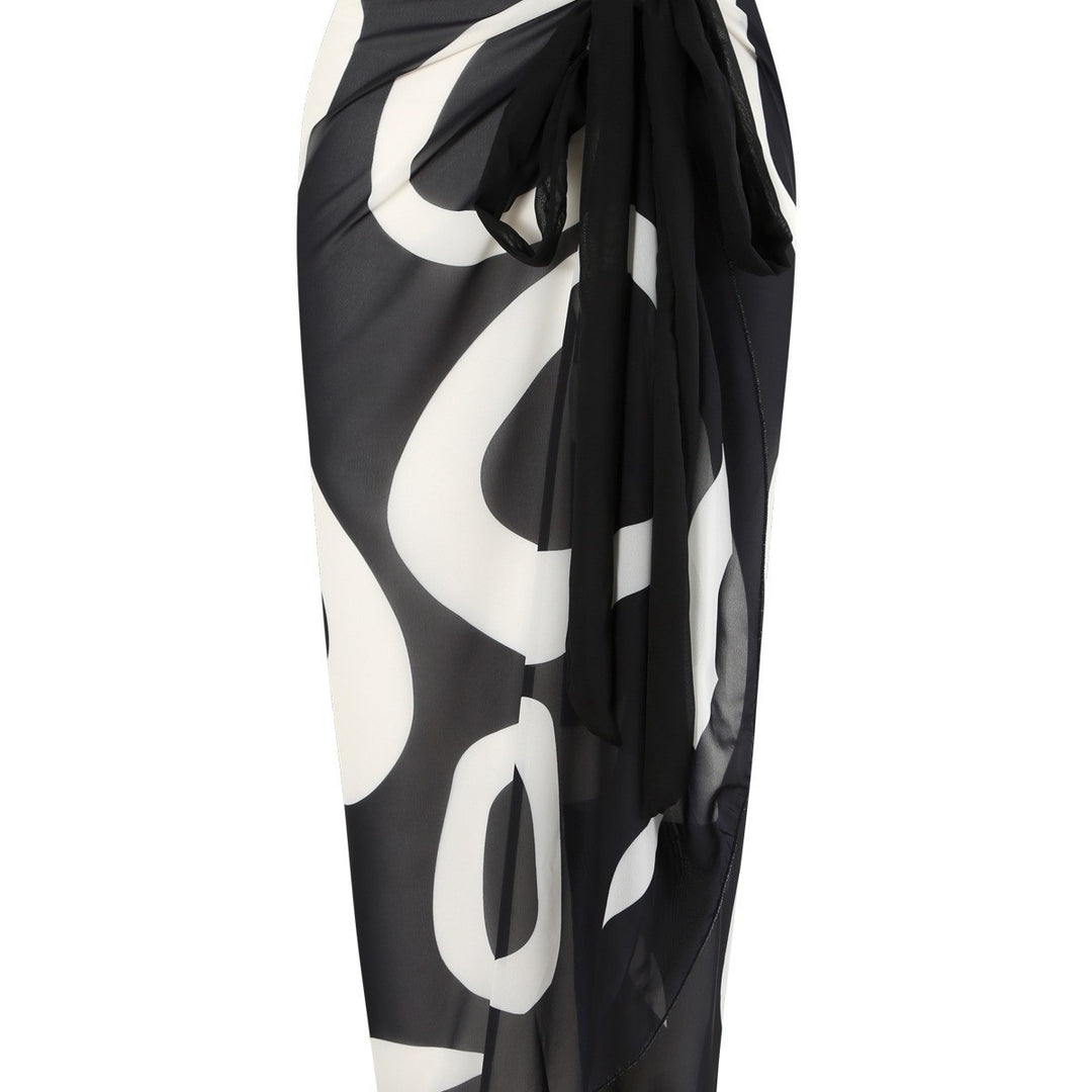 Damen Bikiniset mit asymmetrischem Oberteil und eleganter Wickel-Rock Drune
