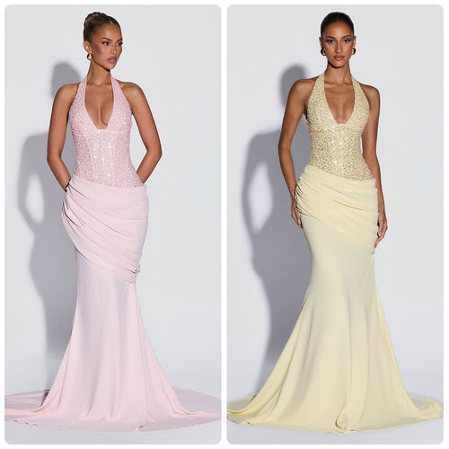 Damen Glänzendes Abendkleid mit figurbetontem Schnitt und schimmernden Pailletten Drune