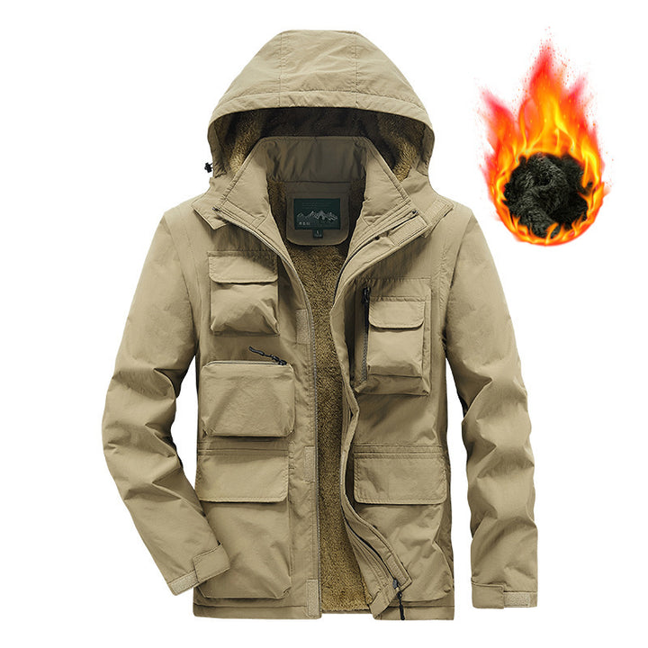 Herren Multifunktionaler Fieldparka mit Teddyfleece Innenfutter und Kapuze Drune