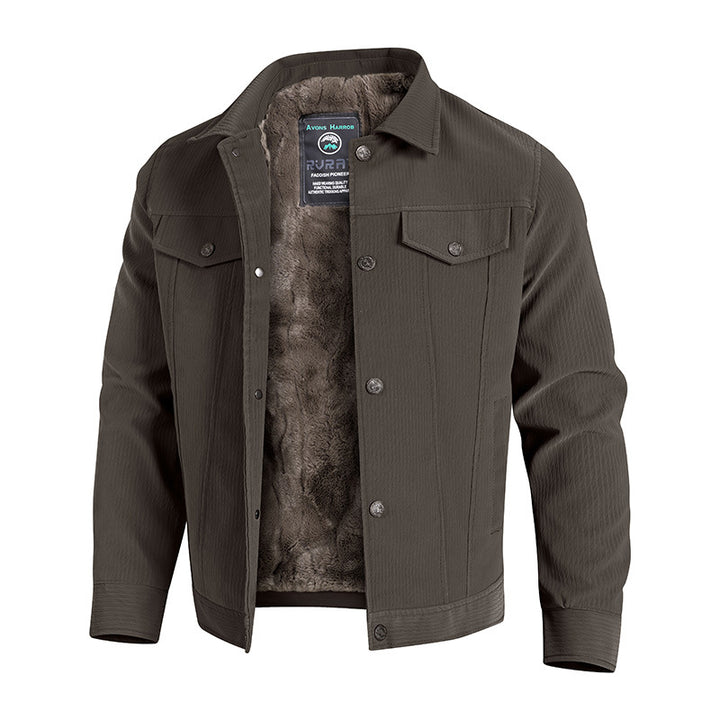 Herren Modische Fleecejacke mit hohem Kragen und elegantem Design Drune