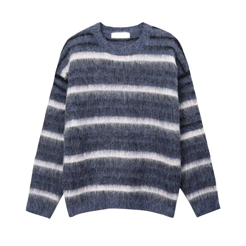 Herren Gemütlicher Grobstrickpullover mit Streifen Drune