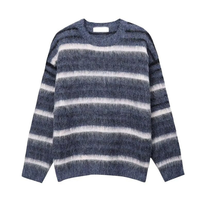 Herren Gemütlicher Grobstrickpullover mit Streifen Drune