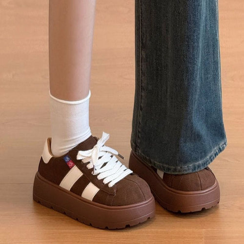 Damen Sportliche Sneaker mit robustem Plateau und atmungsaktiver Sohle Drune