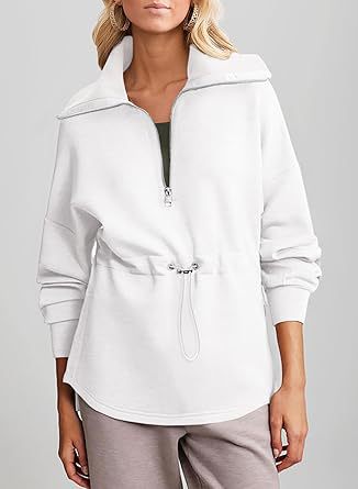Damen lässiger Kapuzenpullover mit praktischer Kordelzugverstellung Drune