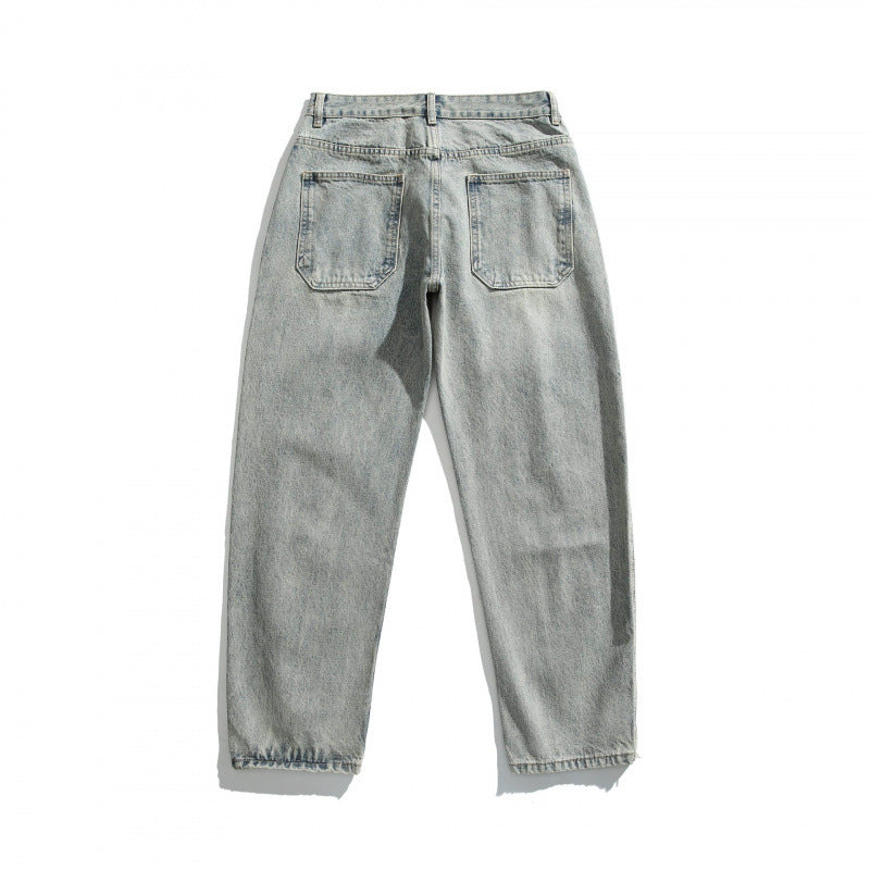 Herren Lässige Straight‑Leg Jeans mit Used‑Waschung und Destroyed-Details Drune