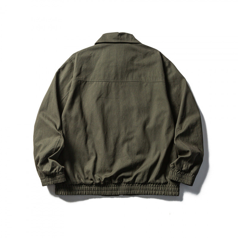 Herren Boxy-Canvas-Blouson mit durchgehendem Reißverschluss und elastischen Bündchen Drune