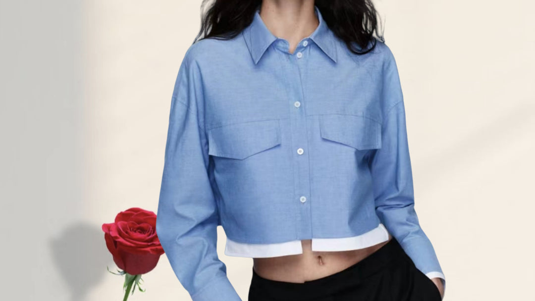 Damen Kurzarm-Bluse mit praktischen aufgesetzten Taschen Drune