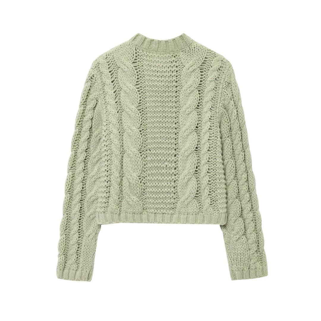 Damen cropped Strickjacke mit floralem Detail Drune